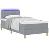 vidaXL Letto a Sorgente LED con led Grigio chiaro 90 x 190 cm Tessuto