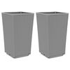 vidaXL Fioriere da Giardino 2 pz Grigio Chiaro 32,5x32,5x57 cm in PP
