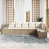 vidaXL Set Divano da Giardino 6 pcs Beige e Crema polyrattan