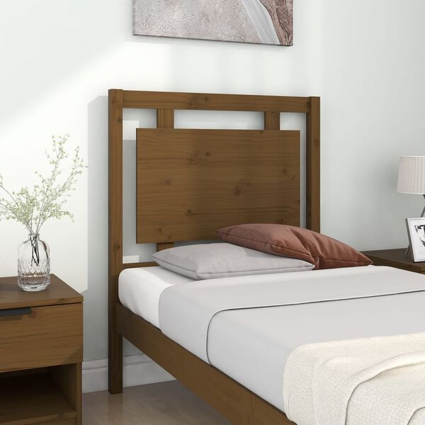 vidaXL Testiera per Letto ambra 80,5x4x100cm in Legno Massello di Pino