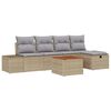 vidaXL Set Divano da Giardino 6 pz Beige polyrattan