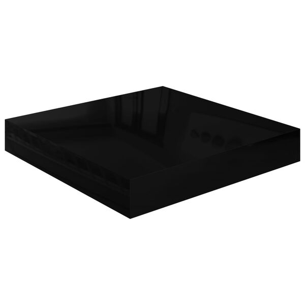 vidaXL Scaffali a Parete 4 pz Nero Lucido 23x23,5x3,8 cm in MDF