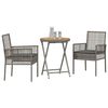 vidaXL Set Bistro da Giardino 3 pcs Grigio polyrattan