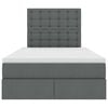 vidaXL Letto con contenitore e materasso Grigio scuro 120 x 190 cm