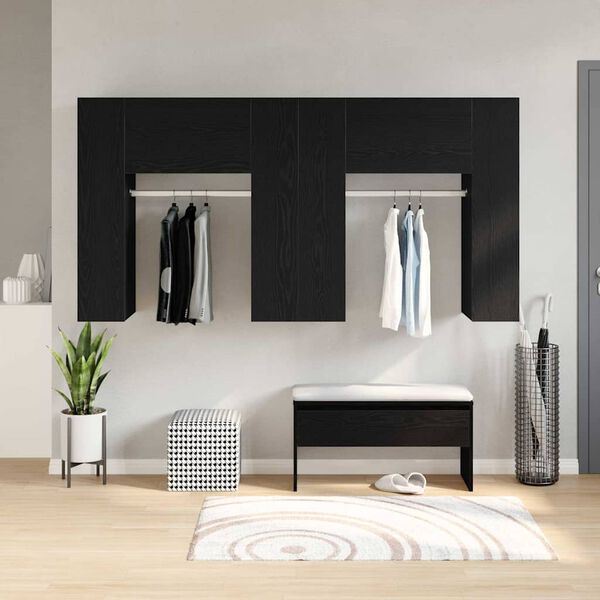 vidaXL Armadio per corridoio 2 pcs Rovere Nero 97,5 x 37 x 99 cm