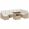vidaXL Set di divani 9 pz Beige e Crema polyrattan
