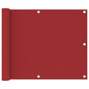 vidaXL Paravento da Balcone Rosso 75x500 cm in Tessuto Oxford