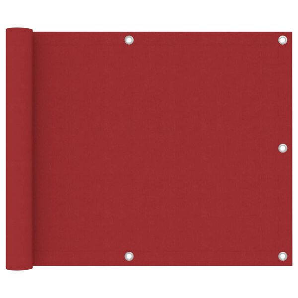 vidaXL Paravento da Balcone Rosso 75x500 cm in Tessuto Oxford