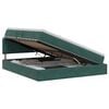 vidaXL Letto con contenitore LED e materasso Verde Scuro 140 x 200 cm
