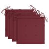 vidaXL Sedie Giardino con Cuscini Rosso Vino 4 pz Legno Massello Teak