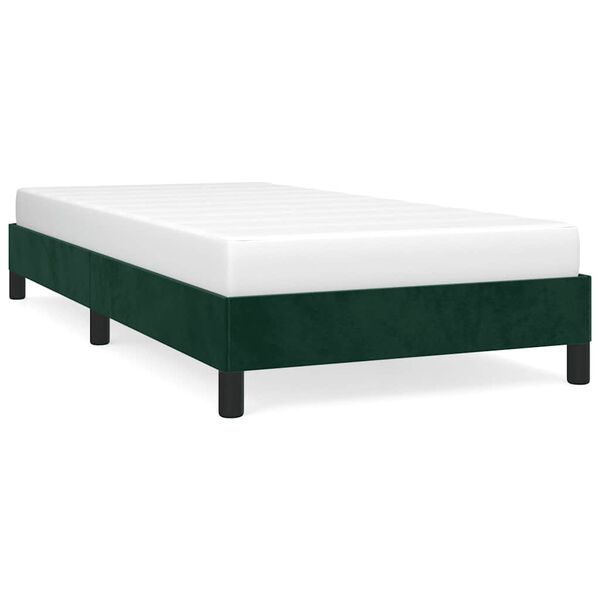 vidaXL Giroletto senza Materasso Verde Scuro 90x190 cm in Velluto