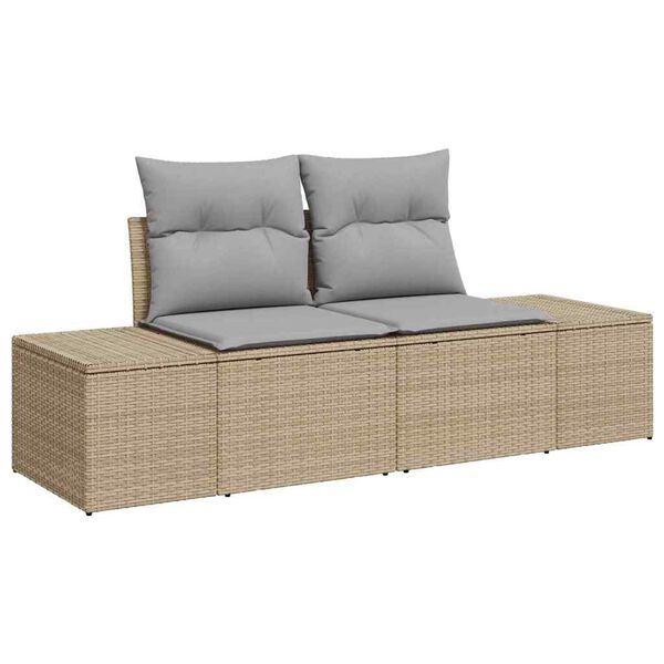 vidaXL Set Divano da Giardino 8 pcs Beige Poly Rattan