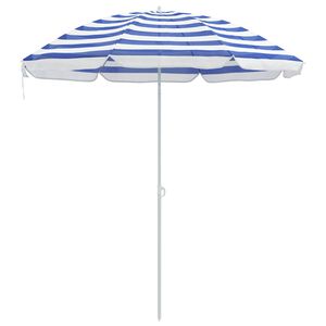 vidaXL Ombrello da giardino Poliestere 170T Blu e Bianco