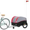 vidaXL Rimorchio da Bici Nero e Rosso 45 kg in Ferro