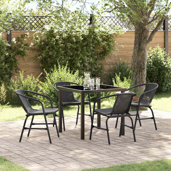 vidaXL Set da Pranzo per Giardino 5 pcs Nero