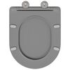 vidaXL Sedile del WC con rilascio rapido Grigio 44 x 36.4 x 3.4 cm
