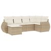 vidaXL Set Divano da Giardino 6 pz con Cuscini Beige in Polyrattan
