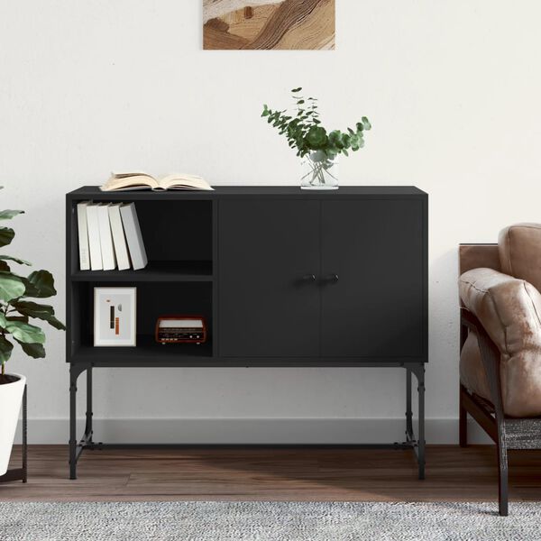 vidaXL Credenza Nera 100x40x79,5 cm in Legno Multistrato