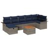 vidaXL Set Divano da Giardino con cuscino 8 pcs Grigio Poly Rattan