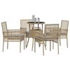 vidaXL Set da Pranzo per Giardino 5 pcs Beige Poly Rattan