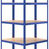 vidaXL Mensola Angolare 5 Strati Blu in Acciaio e Legno Multistrato