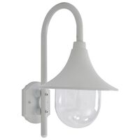 vidaXL Lampada da Parete da Giardino E27 42 cm in Alluminio Bianco