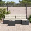 vidaXL Set Divano da Giardino con cuscino 6 pcs Nero Poly Rattan