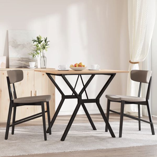 vidaXL Tavolo da Pranzo Telaio a Y 80x80x75 cm Legno Pino e Acciaio