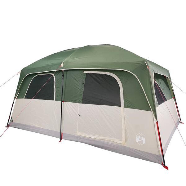 vidaXL Tenda Familiare Cabina per 8 Persone Verde Impermeabile