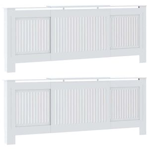 vidaXL Copertura per radiatori 2 pcs Bianco 205 x 20,5 x 81,5cm