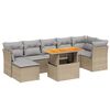 vidaXL Set Divano da Giardino 8 pz con Cuscini Beige in Polyrattan