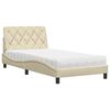 vidaXL Letto con Materasso Crema 100x200 cm in Tessuto
