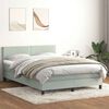 vidaXL Letto a Molle con Materasso e LED Grigio Chiaro 160x220cm Velluto