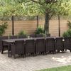 vidaXL Set da Pranzo per Giardino 13 pcs Marrone Rattan Polt