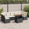 vidaXL Set Divano da Giardino con archiviazione 8 pcs Nero Poly Rattan