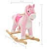 vidaXL Cavallo a Dondolo in Peluche 65x32x58 cm Rosa