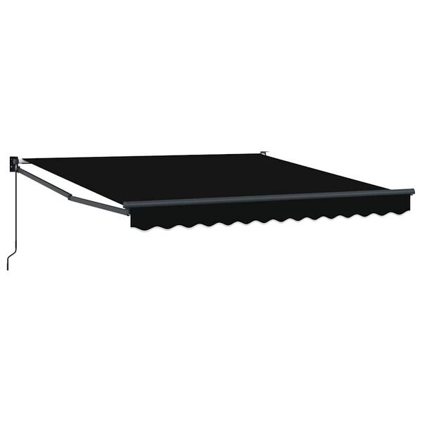 vidaXL Tenda Retrattile Nero 350 x 250 cm Poliestere e Alluminio