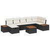 vidaXL Set Divano da Giardino 8 pz Nero polyrattan