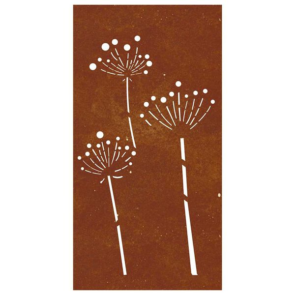 vidaXL Decorazione Muro da Giardino 105x55 cm Fiore in Acciaio Corten
