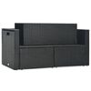 vidaXL Set Divani da Giardino 6 pz con Cuscini in Polyrattan Nero