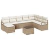 vidaXL Set di divani 9 pz Beige e Crema polyrattan