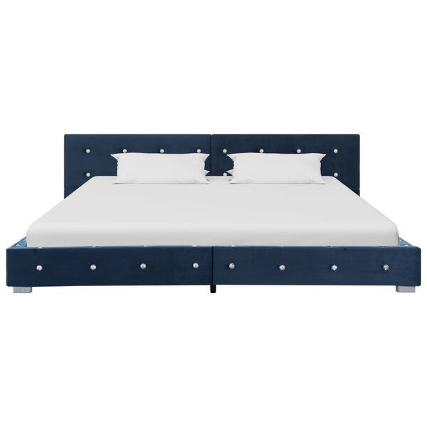 vidaXL Letto con Materasso Memory Foam Blu Velluto 180x200 cm