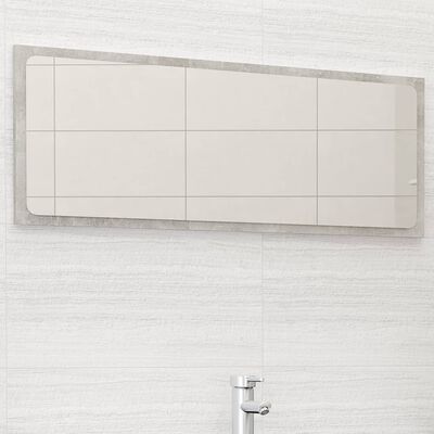vidaXL Specchio da Bagno Grigio Cemento 100x1,5x37cm Legno Multistrato
