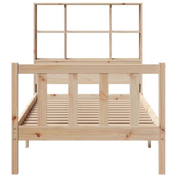 vidaXL Letto Libreria senza Materasso 90x200 cm Legno Massello Pino