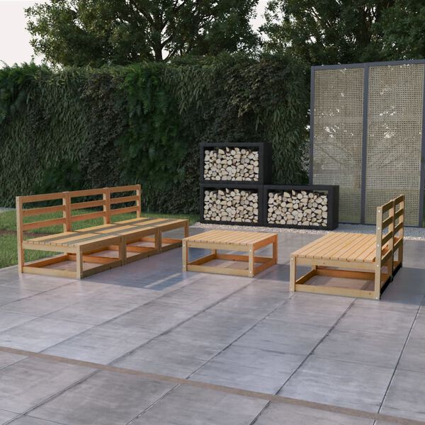 vidaXL Set Divani da Giardino 6 pz in Legno Massello di Pino