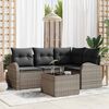 vidaXL Set Divano da Giardino con cuscino 5 pcs Grigio polyrattan