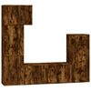 vidaXL Set di Mobili Porta TV 5 pz Rovere Fumo in Legno Multistrato