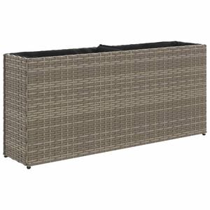 vidaXL Fioriera da Giardino con 2 Vasi Grigia 90x20x40cm in Polyrattan