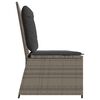 vidaXL Panchina da giardino con cuscino Grigio Poly Rattan