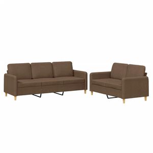 vidaXL Set di Divani 2 pz con Cuscini Marrone in Tessuto